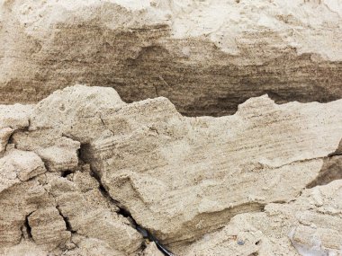 Kum tepeciği küçük bir kanala çöktü ve iç dokuyu ortaya çıkardı.