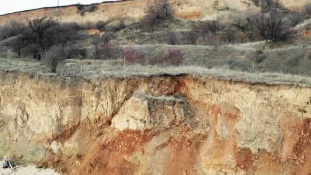 Video Deslizamiento Tierra Caída Rocas Pendientes Empinadas Montañas Piedra Caliza — Vídeo de stock
