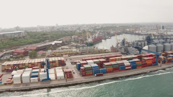 Odessa Ucraina Maggio 2019 Logistica Del Mare Porto Industriale Commerciale — Video Stock