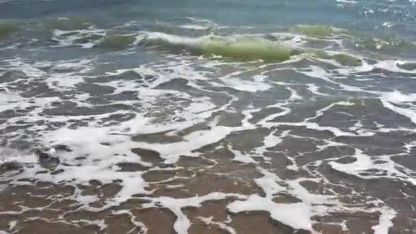 Litoral Visto Cima Fotografia Paisagem Aérea Belo Mar Tempestuoso Com — Vídeo de Stock