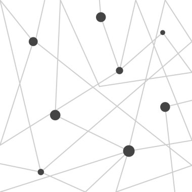 Noktaları ve çizgileri birleştiren soyut bir arkaplan. Pleksus etkisi. Vektör çizimi. Genel ağ bağlantısı. Geometrik bağlantılı soyut arkaplan