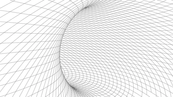 Textura cuadrícula. Túnel de superficie Wireframe. 3d rejilla en el fondo. Agujero de vectores — Archivo Imágenes Vectoriales