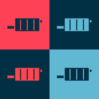 Pop Art Car susturucu simgesi renk arkaplanında izole edildi. Egzoz borusu. Vektör İllüstrasyonu