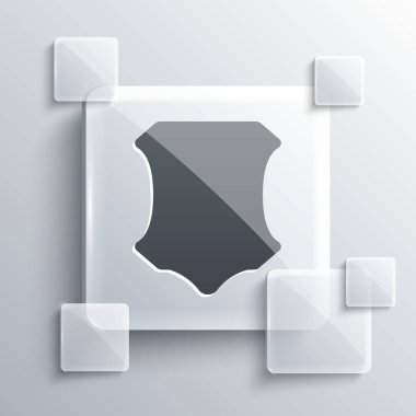 Gri arkaplanda gri deri ikon izole edilmiş. Kare cam paneller. Vektör İllüstrasyonu