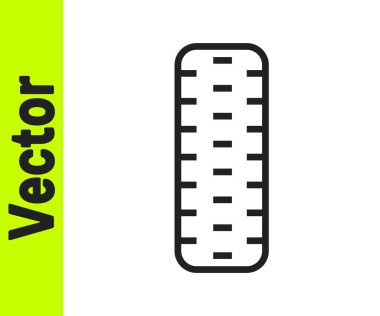 Siyah çizgili araba tekerleği ikonu beyaz arka planda izole edilmiş. Vektör İllüstrasyonu