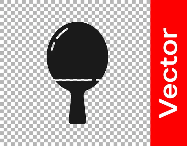 Raqueta Negra Para Jugar Tenis Mesa Icono Aislado Sobre Fondo — Vector de stock