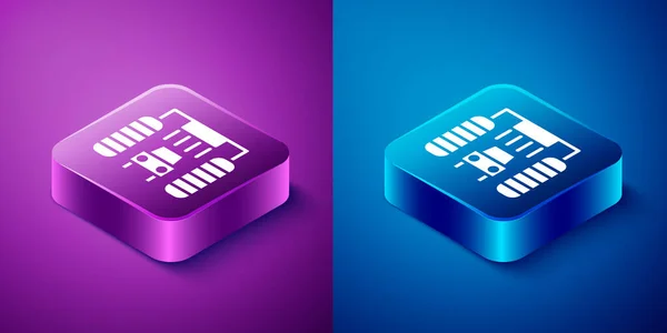 Isometric Car Wash Icon Isolated Blue Purple Background Carwash Service — Stock Vector