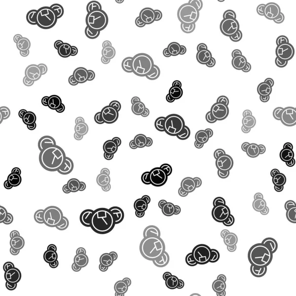 Zwarte Snelheidsmeter Pictogram Geïsoleerd Naadloos Patroon Witte Achtergrond Vector Illustratie — Stockvector