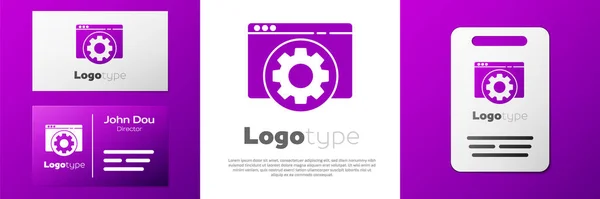 Logotype Icône Réglage Navigateur Isolé Sur Fond Blanc Réglage Entretien — Image vectorielle