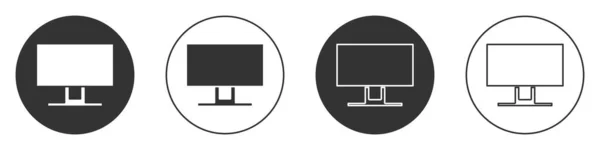 Schwarzes Smart Symbol Isoliert Auf Weißem Hintergrund Fernsehzeichen Kreis Taste — Stockvektor