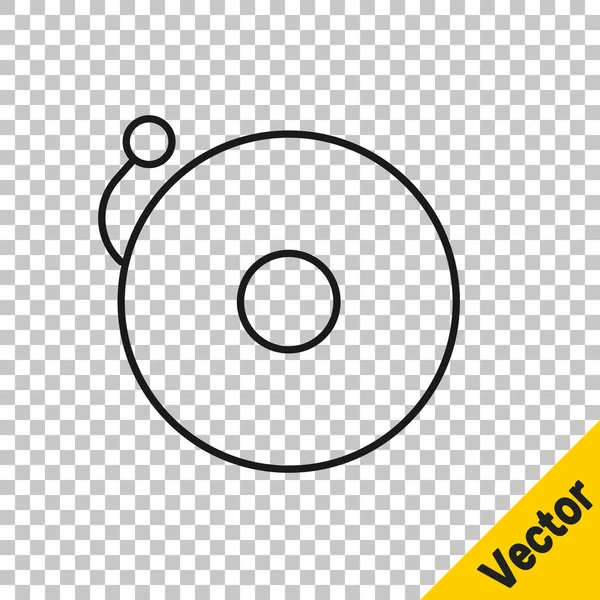 Schwarze Linie Klingelt Alarmglocke Symbol Isoliert Auf Transparentem Hintergrund Alarmsymbol — Stockvektor