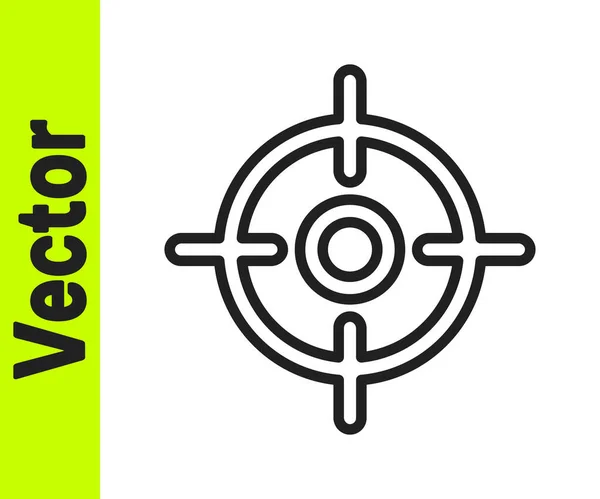 Schwarze Linie Target Sport Symbol Isoliert Auf Weißem Hintergrund Saubere — Stockvektor