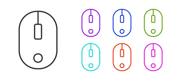 Μαύρη Γραμμή Εικονίδιο Ποντικιού Υπολογιστή Απομονωμένο Λευκό Φόντο Οπτικό Σύμβολο — Διανυσματικό Αρχείο