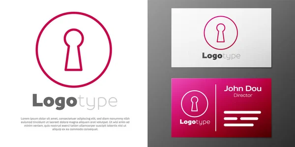 Logotype Line Keyhole Icon Isoliert Auf Weißem Hintergrund Schlüssel Zum — Stockvektor