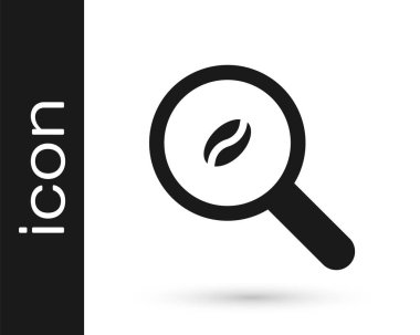 Gri seçili kahve çekirdeği simgesi beyaz arkaplanda izole edilmiş. Vektör İllüstrasyonu