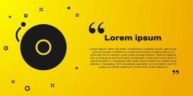 Sarı arkaplanda siyah zil simgesi izole edildi. Alarm sembolü, servis zili, el zili işareti, uyarı sembolü. Vektör İllüstrasyonu