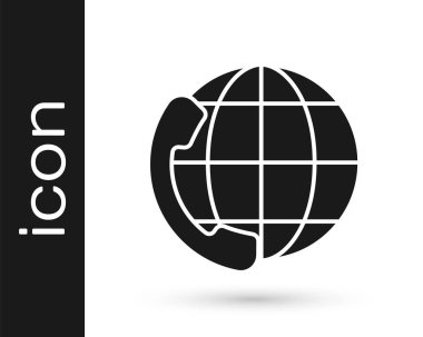 Gri Telefon, beyaz arka planda 24 saat izole edilmiş destek ikonu. Tüm gün müşteri destek merkezi. Tam zamanlı çağrı servisi. Vektör İllüstrasyonu