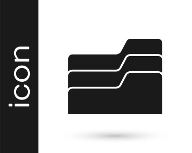 Gri Belge dosya simgesi beyaz arkaplanda izole edildi. Muhasebe klasörü sembolü. Muhasebe yönetimi. Vektör İllüstrasyonu