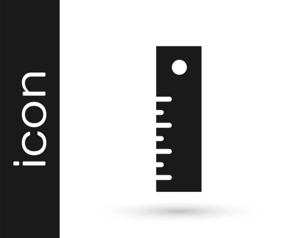 Icona Grey Ruler Isolata Sfondo Bianco Simbolo Dritto Illustrazione Vettoriale — Vettoriale Stock