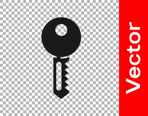Μαύρο Σπίτι Κλειδί Εικονίδιο Απομονώνονται Διαφανές Φόντο Εικονογράφηση Διανύσματος — Διανυσματικό Αρχείο
