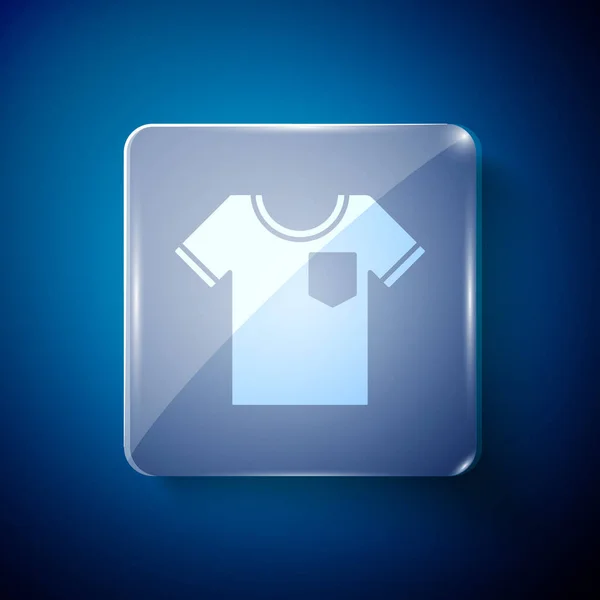 티셔츠 아이콘은 파란색 배경에 분리되어 있습니다 사기적 — 스톡 벡터