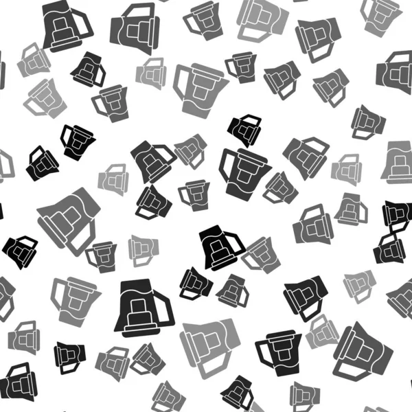 Black Water jug with a filter icon isolated seamless pattern on white background. Vector Illustration — Stock Illustration Black Water Jug Filter Icon Isolated Seamless Pattern White Background Vector Graphics