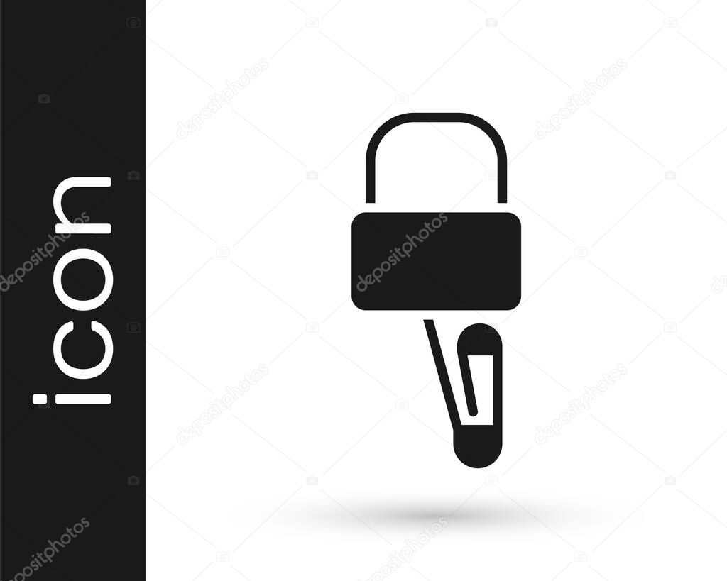 Grey Lockpicks or lock picks for lock picking icon isolated on white background.  Vector Illustration
