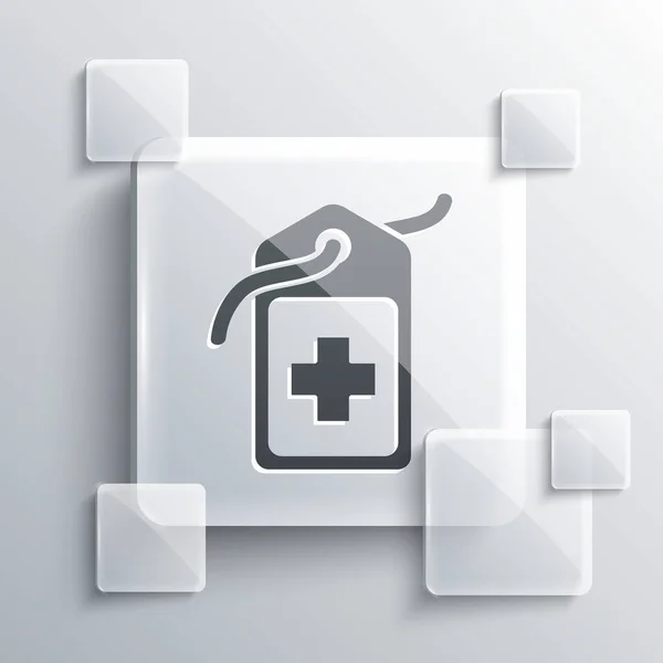 Icono Etiqueta Médica Del Hospital Grey Cross Aislado Sobre Fondo — Vector de stock