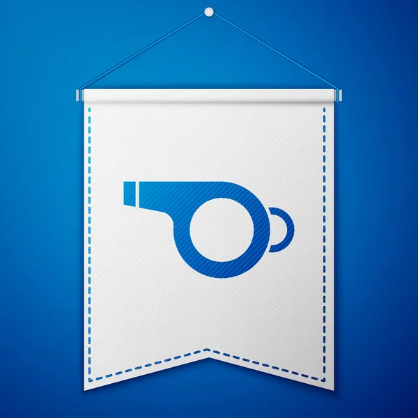 Ikona Blue Whistle Izolovaná Modrém Pozadí Symbol Rozhodčího Fitness Sportovní — Stockový vektor