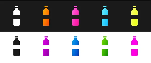 Set Icono Botella Agua Aislado Sobre Fondo Blanco Negro Signo — Vector de stock