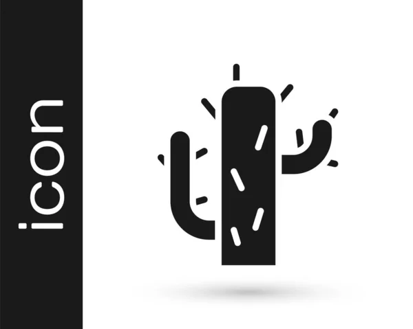 Icono Cactus Gris Aislado Sobre Fondo Blanco Ilustración Vectorial — Vector de stock