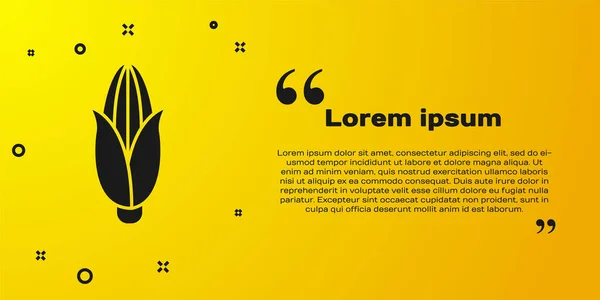 Icono Maíz Negro Aislado Sobre Fondo Amarillo Ilustración Vectorial — Vector de stock