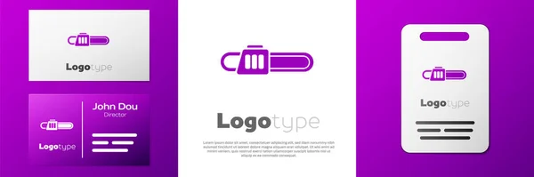 Logotype Icône Tronçonneuse Isolée Sur Fond Blanc Modèle Conception Logo — Image vectorielle