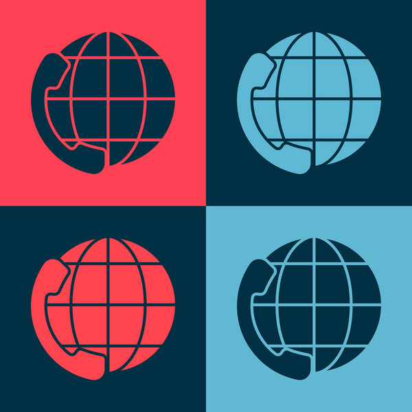 Поп-арт Телефон 24 часа поддержка значок изолирован на цветном фоне. Круглосуточный call-центр поддержки клиентов. Звонки на полный рабочий день. Векторная миграция