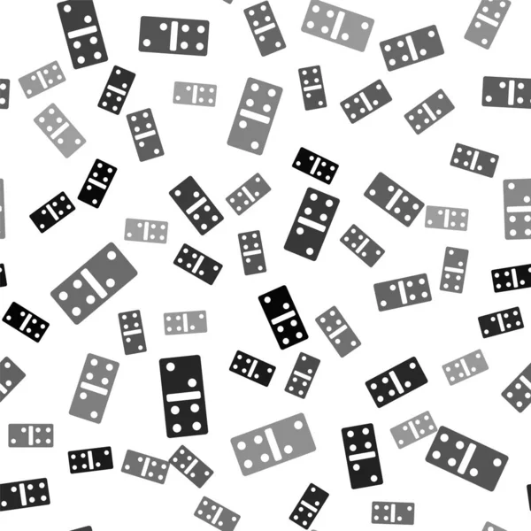 Siyah Domino Ikonu Beyaz Arka Planda Izole Edilmiş Kusursuz Desen — Stok Vektör