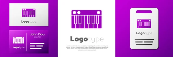 Logotype Icône Synthétiseur Musique Isolée Sur Fond Blanc Piano Électronique — Image vectorielle