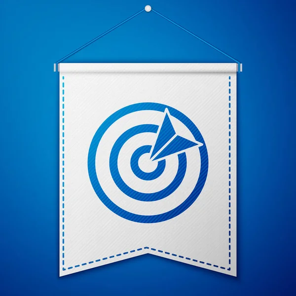 Icône Sportive Blue Target Isolée Sur Fond Bleu Nettoyer Cible — Image vectorielle