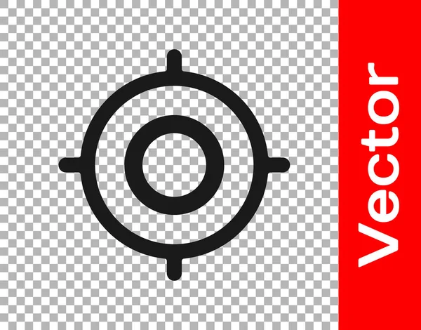 Black Target Icono Deportivo Aislado Sobre Fondo Transparente Objetivo Limpio — Vector de stock