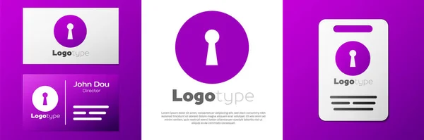 Logotype Icône Trou Serrure Isolé Sur Fond Blanc Clé Succès — Image vectorielle