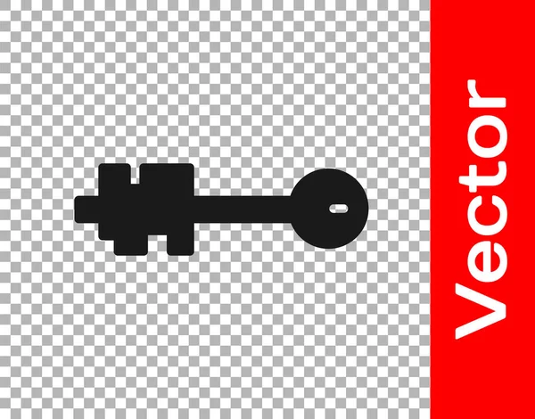 Black Old Key Symbol Isoliert Auf Transparentem Hintergrund Vektorillustration — Stockvektor