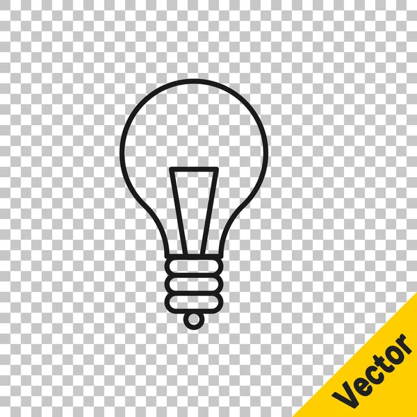 Чорна Лінія Лампа Концепцією Значка Ідеї Ізольована Прозорому Фоні Символ — стоковий вектор