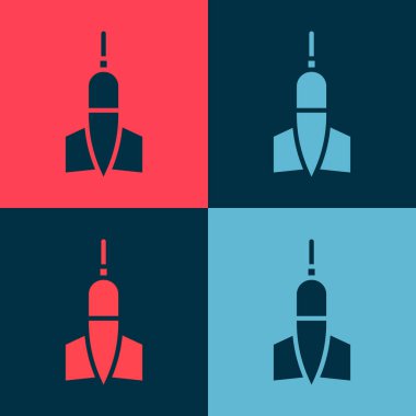 Pop Art Dart ok simgesi renk arkaplanında izole edildi. Vektör İllüstrasyonu.