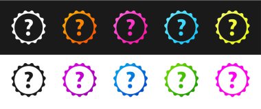 Soru işareti simgesini siyah ve beyaz arkaplanda izole et. SSS işareti. Dosyaları kopyala, konuşma balonu ve grafiğini çıkar. Vektör İllüstrasyonu.