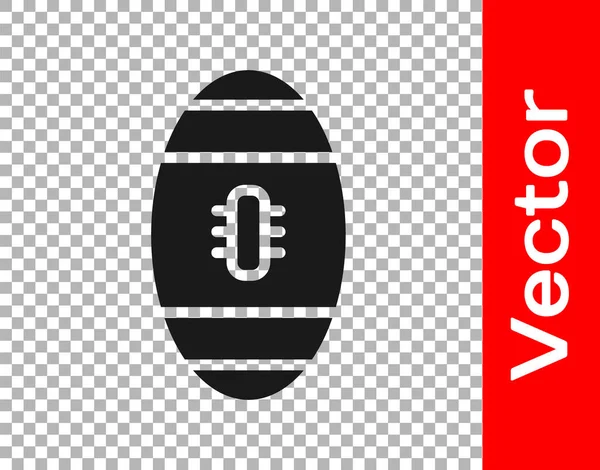 Черно Американский Футбольный Мяч Значок Изолирован Прозрачном Фоне Значок Мяча — стоковый вектор