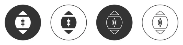 Black American Football Ball Icon Isolated White Background Rugby Ball — Stock Vector