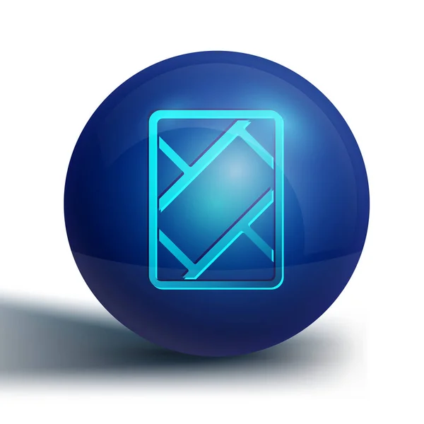 Appareil Gps Bleu Avec Icône Carte Isolée Sur Fond Blanc — Image vectorielle