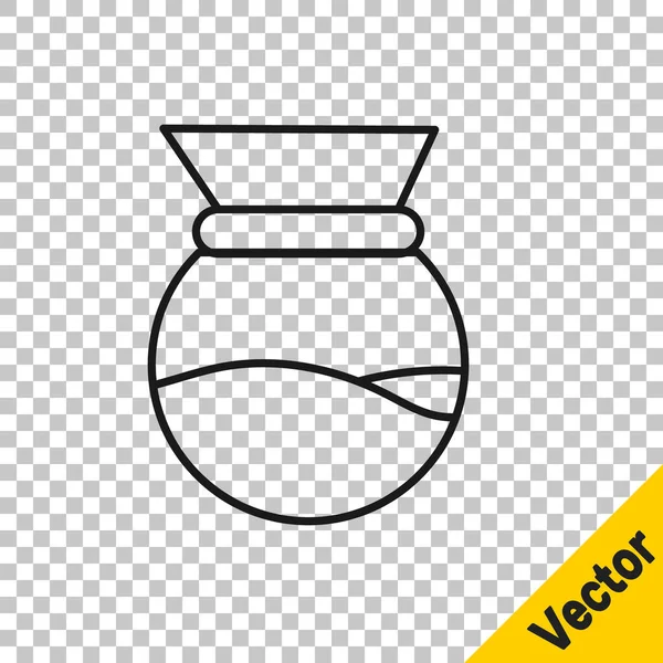 Icono Chemex Línea Negra Aislado Sobre Fondo Transparente Métodos Alternativos — Vector de stock