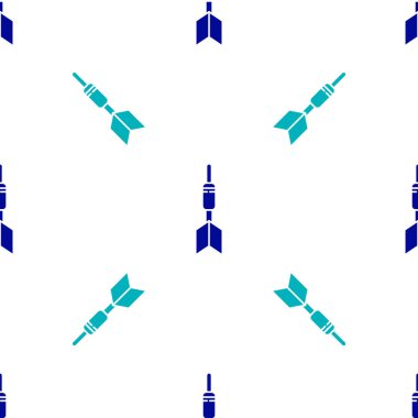 Mavi Dart ok simgesi beyaz arkaplandaki kusursuz deseni izole etti. Vektör İllüstrasyonu