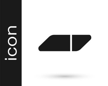 Beyaz arkaplanda gri silgi ya da plastik simge var. Vektör İllüstrasyonu