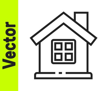 Beyaz arka planda siyah çizgi ev simgesi izole edildi. Ev sembolü. Vektör İllüstrasyonu